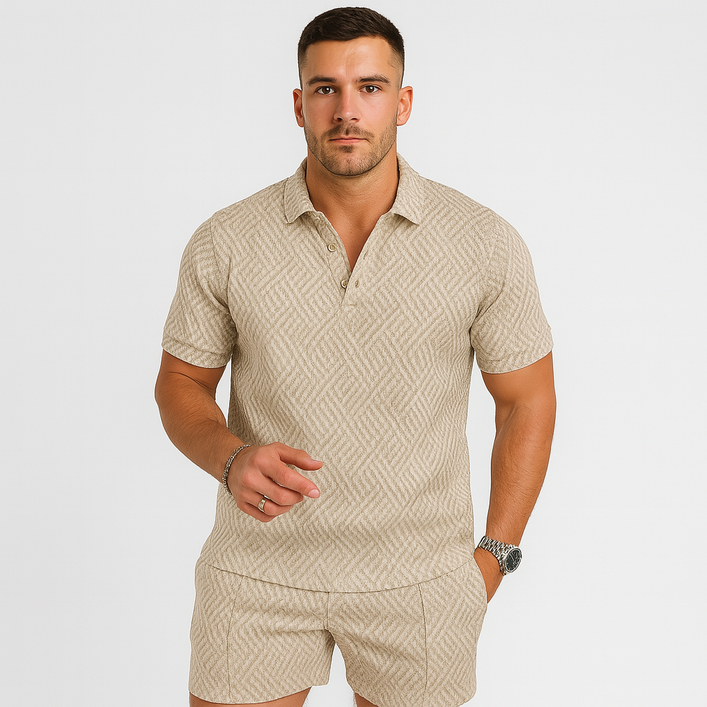 Herren Sommer Casual Set – Kurzarm-Poloshirt & passende Shorts
