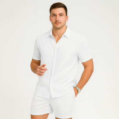2-teiliges Sommer-Set für Herren – Lässiges Kurzarm-Top und passende Shorts