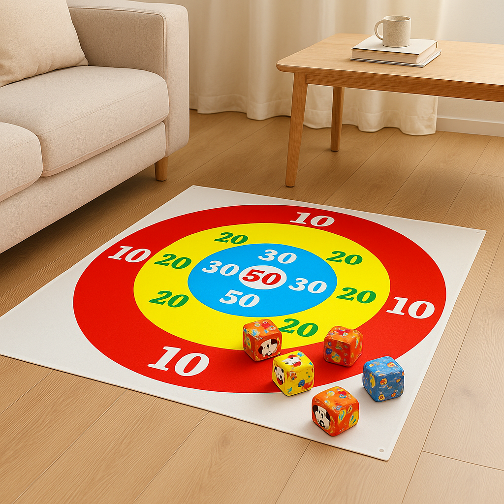 Zielwurfspiel-Set – Zielbrett mit 10 Sitzsäcken für Spaß drinnen und draußen