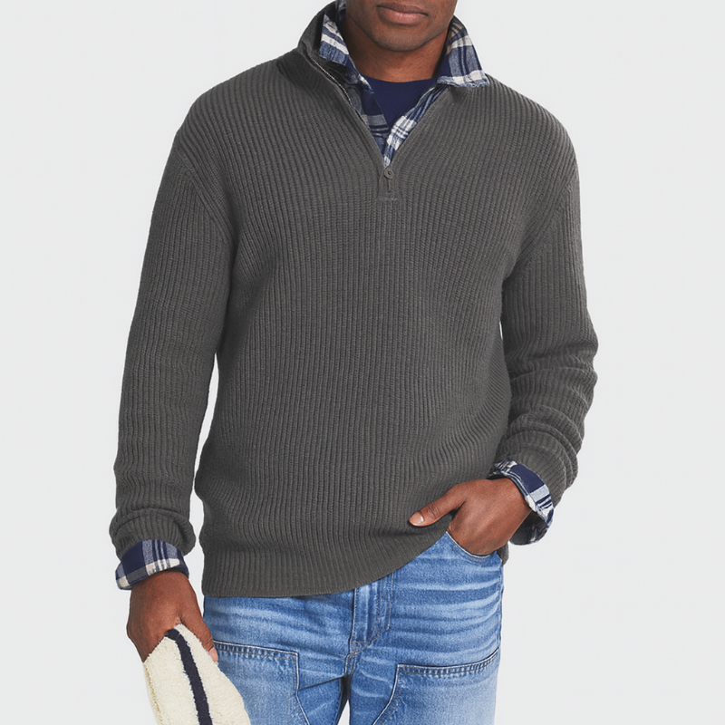 Herrenpullover mit Reißverschluss – Business-Casual-Stil, vielseitig für elegante Anlässe