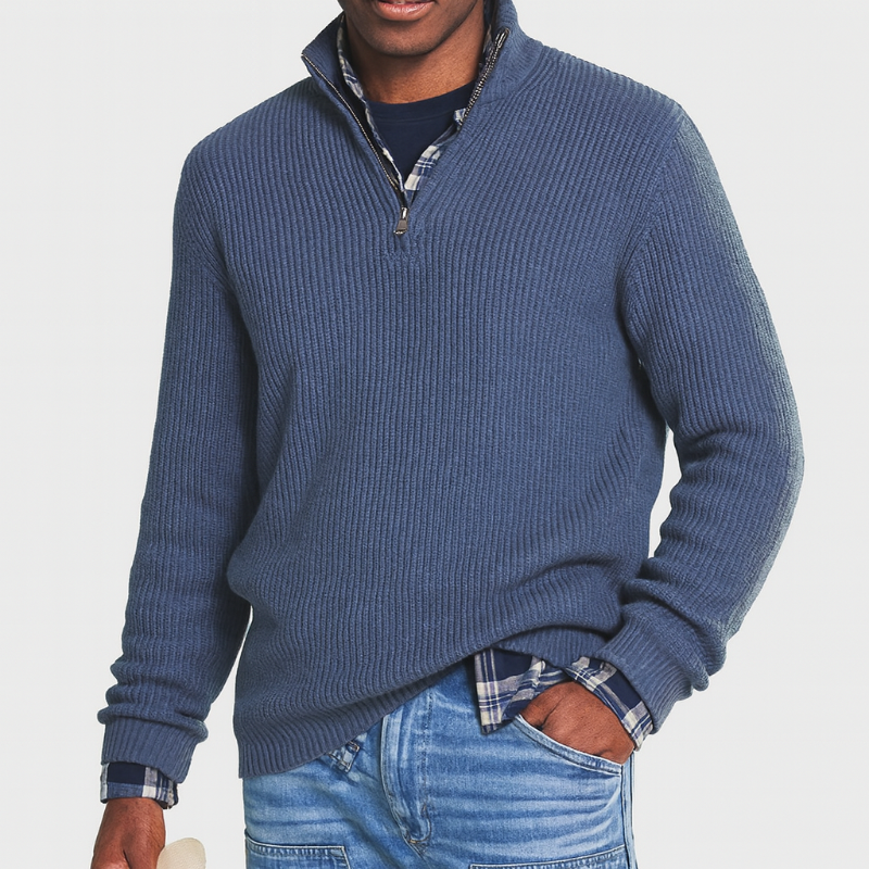 Herrenpullover mit Reißverschluss – Business-Casual-Stil, vielseitig für elegante Anlässe