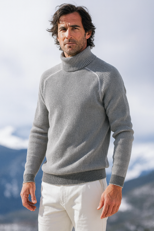 Eleganter Pullover für Herren, Rollkragen und vielseitig – Herrenpullover für Herbst und Winter