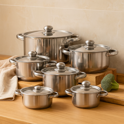 Culinor | 5-teiliges Edelstahl-Kochgeschirrset mit Deckel