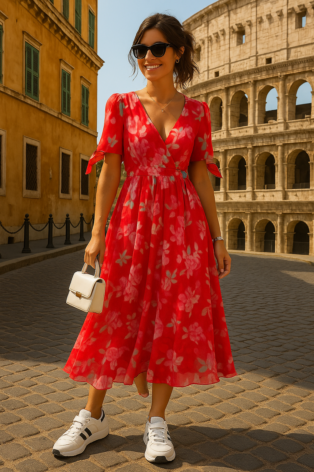 Anneloes | Elegantes V-Ausschnitt Kleid mit Weiblicher Passform