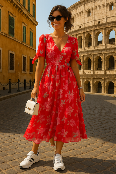 Anneloes | Elegantes V-Ausschnitt Kleid mit Weiblicher Passform