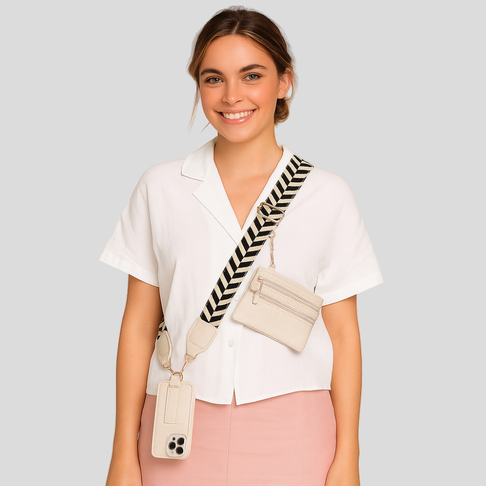 SecureZip | Stilvolle Crossbody-Telefonhalterung mit Geldbörse