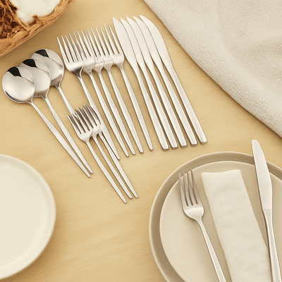 Sterling | 30-teiliges goldenes Edelstahl-Besteckset