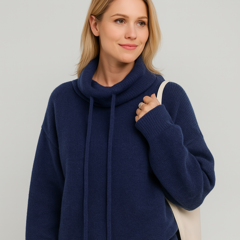 Strick-Hoodie mit Relaxed Fit – Weiter Rollkragen – Lässige Eleganz für jeden Tag