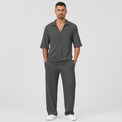 Herren-Zweiteiler – Stilvolles Casual-Outfit mit Langarmshirt und passender Hose