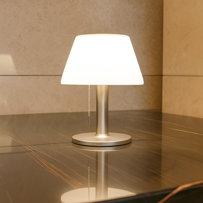 SunGlow – Elegante solide Tischlampe für Außenbereich Charme