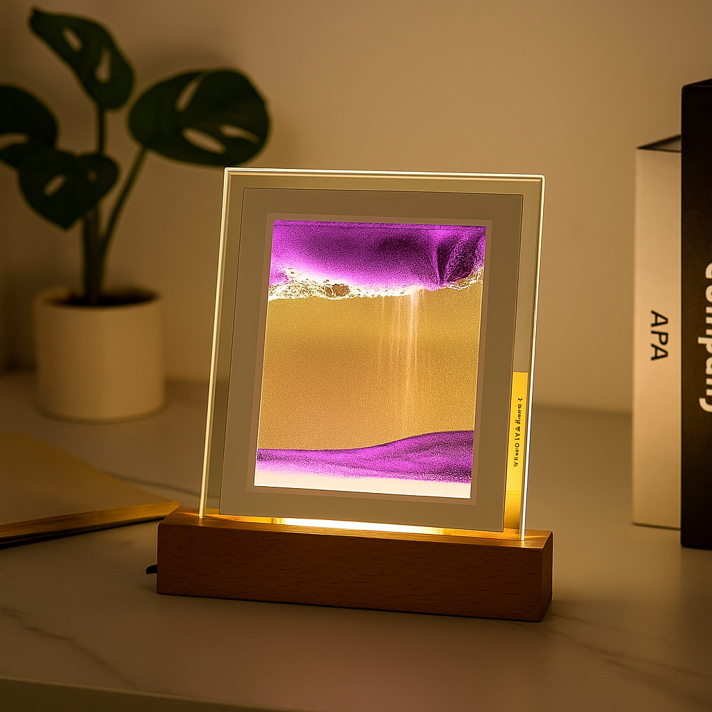 SereniGlow – Hypnotische Sandkunst-Lampe mit beruhigendem LED-Licht