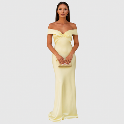 Marcelline – Schulterfreie Abendkleid aus Satin