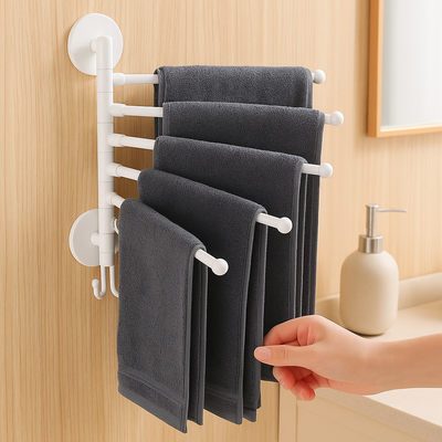 FlexiRack – Zusammenklappbare, rotierende Wandhalterung und Handtuchhalter