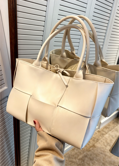 Handtasche Damen – Echt Leder Tasche – Geflochten Design