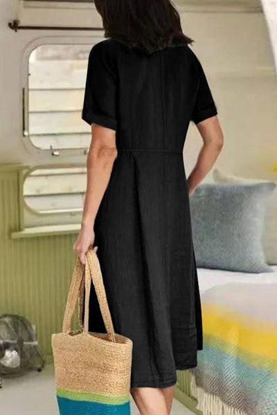 Kurzes, ärmelloses Midi-Kleid für Frauen