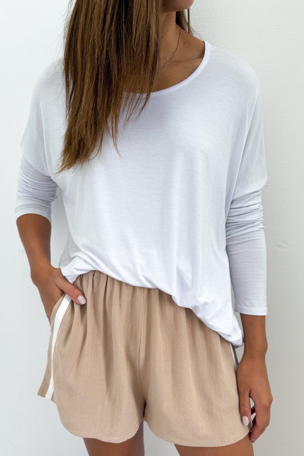 Courtney Lockere Leinen Shorts für Damen