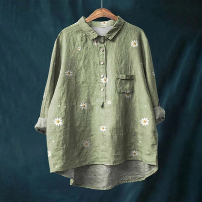 Dagmar - Übergrosses Damen Hemd Mit Blumendruck