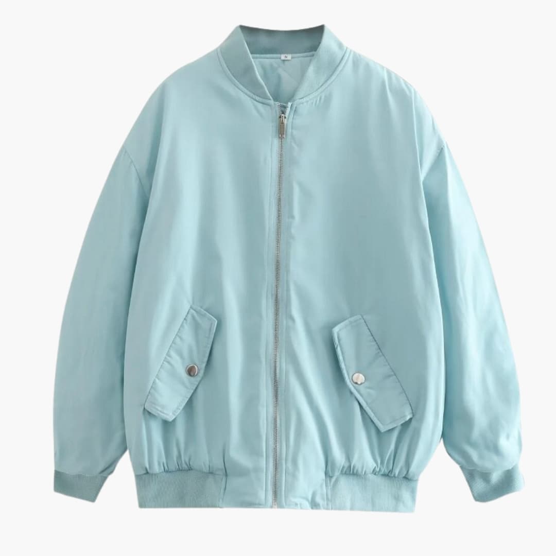 Damen Bomberjacke mit Reißverschluss und Fronttaschen