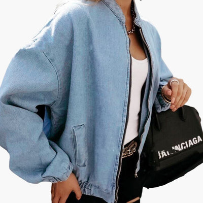 Damen Bomberjacke mit Reißverschluss und Taschen