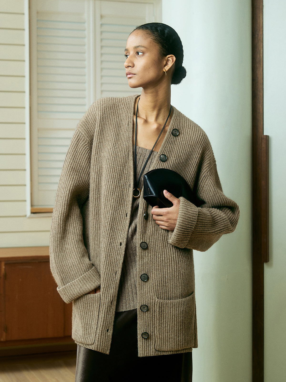 Damen Strickjacke Klassisch Elegante Cardigan