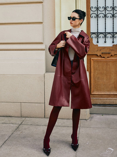 Lange Damenjacke mit Taschen und Knopf, Zeitloser Stil für jede Gelegenheit