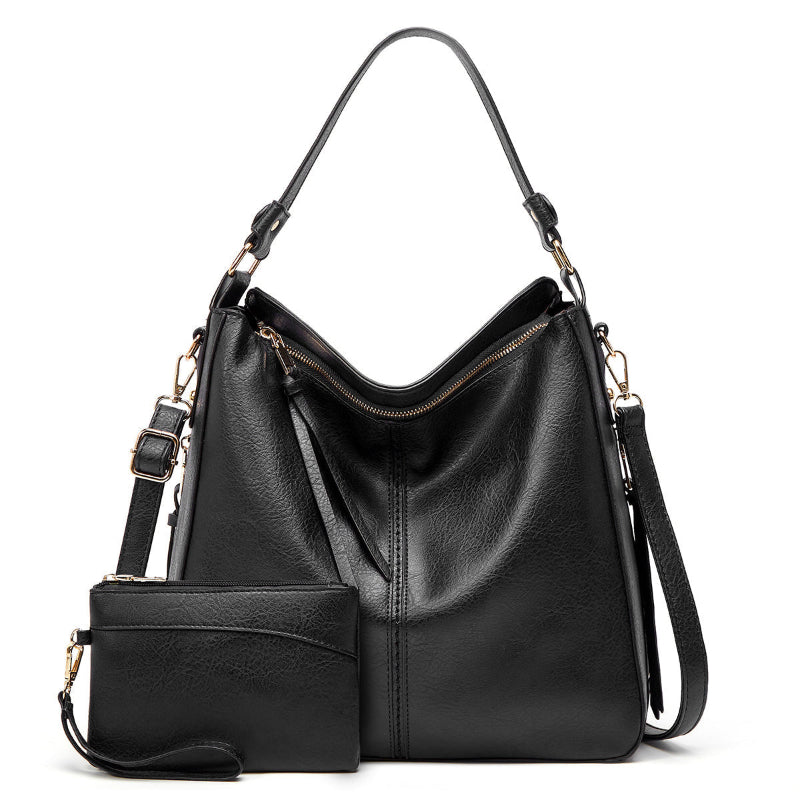 Elegante Ledertasche für Damen – klassische Lederhandtasche mit Abnehmbarem Schulterriemen
