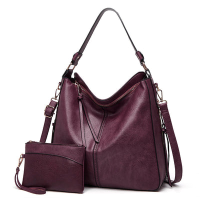 Elegante Ledertasche für Damen – klassische Lederhandtasche mit Abnehmbarem Schulterriemen
