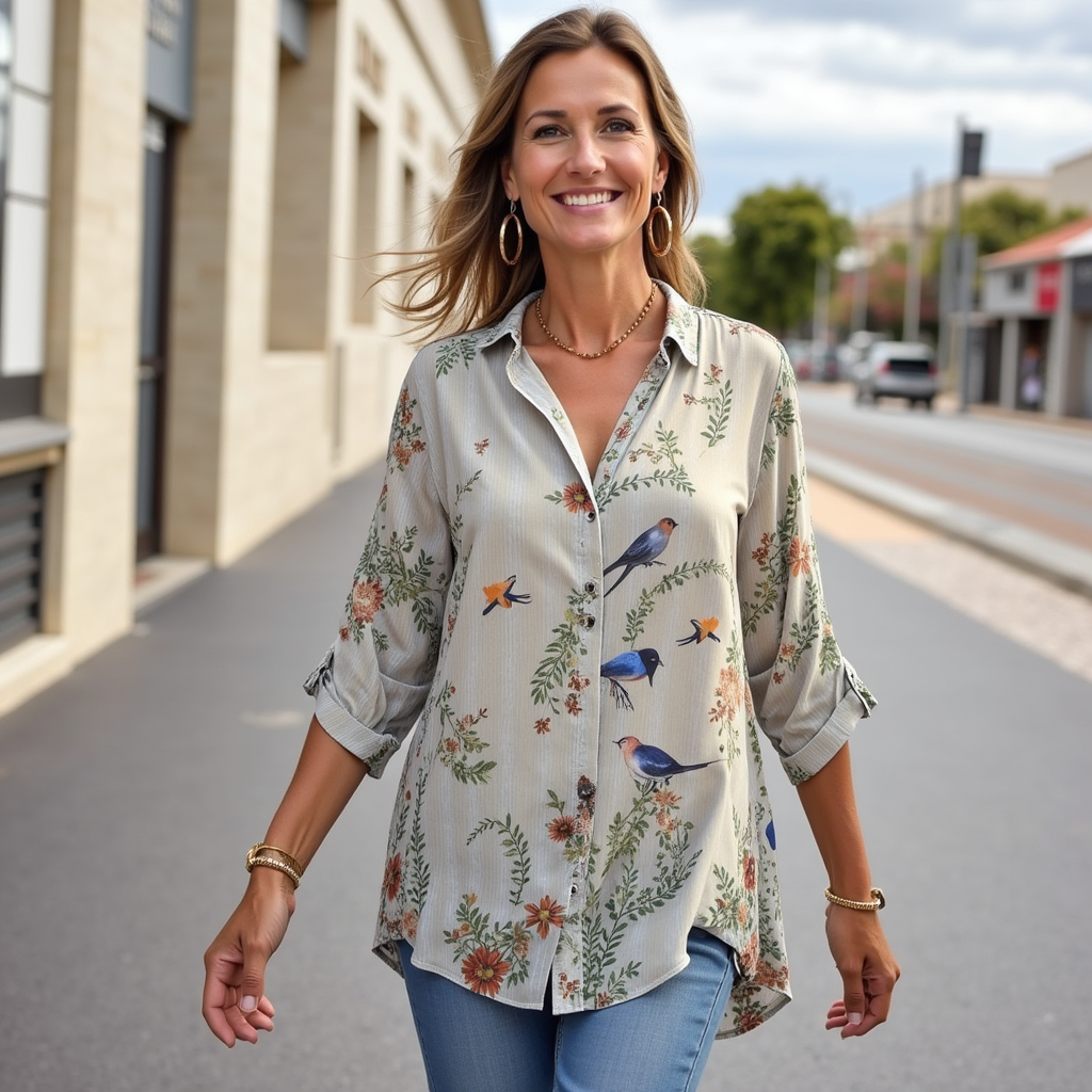 Fay - Langarmshirt Mit Blumendruck Für Damen