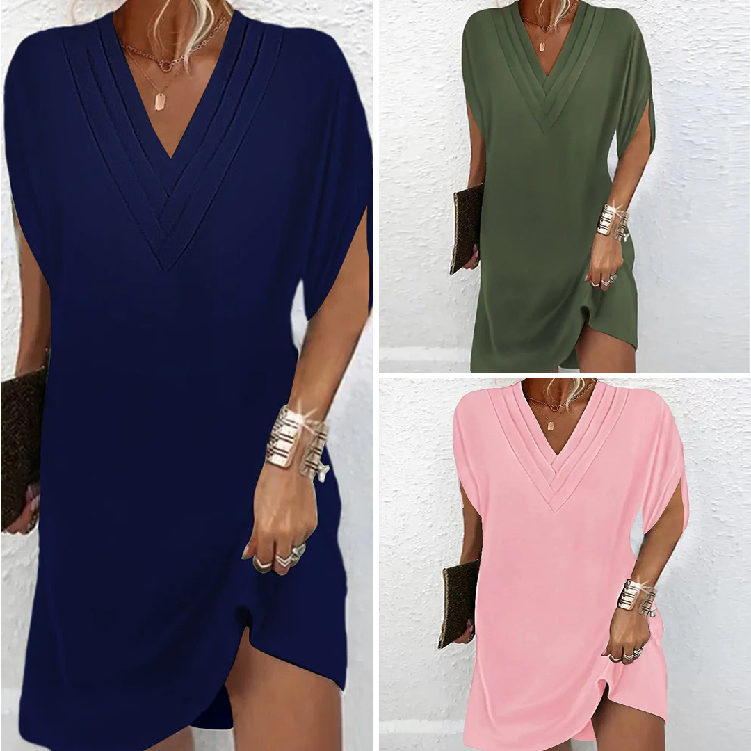 Amelia | Elegantes V-Ausschnitt Kleid