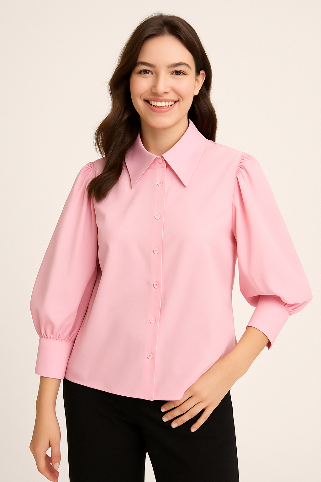 Modische Puffärmelbluse