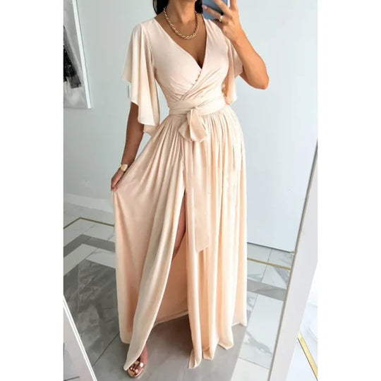 Julia - elegantes schwarzes maxikleid