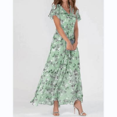Freya - Damen Sommer Formelles Blumen Hochzeitsgast Kleid