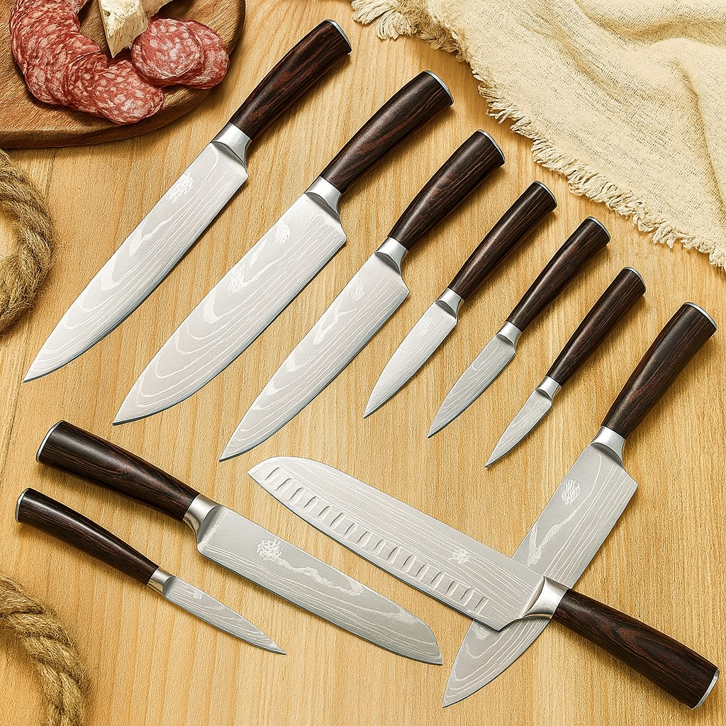 Gastronom | 10-teilige Küchenmesser-Kollektion mit Holzgriffblock