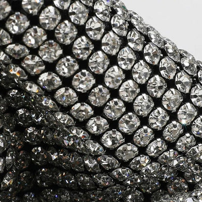 Glitzernde Strass Abendtasche Damen – Mini Clutch mit Schulterkette