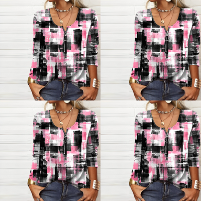 Nordic - stylische damenbluse mit modernem print