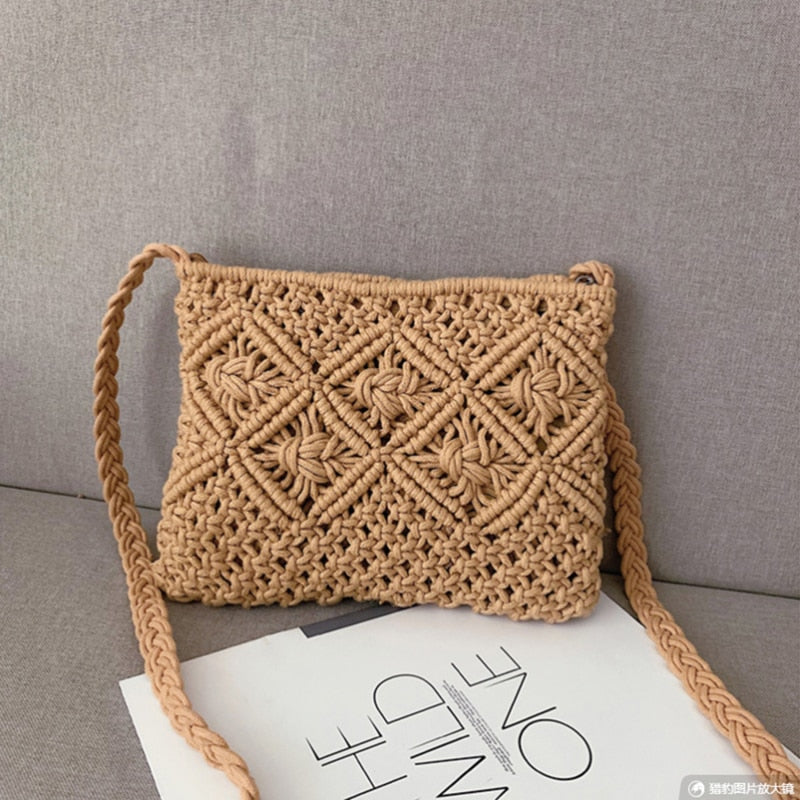 Boho Schultertasche Damen – Handgewebt, Sommerlich & Verstellbar