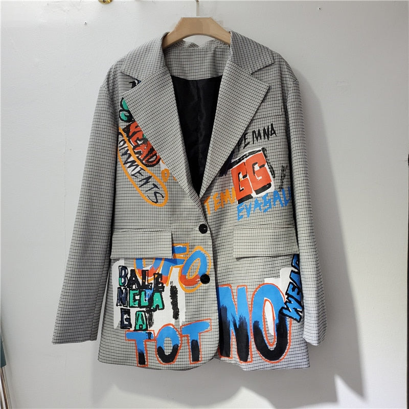 Blazer mit Grafikdruck für Damen
