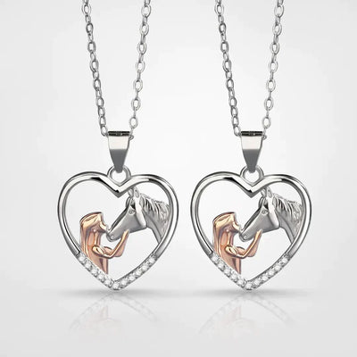 Hestekraft Herz-Halskette – Elegantes Geschenk für Pferdeliebhaber 1+1 Gratis