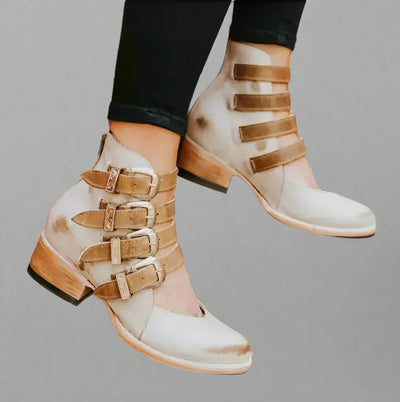 Zinnia | Vintage Lederschuhe mit Schnalle