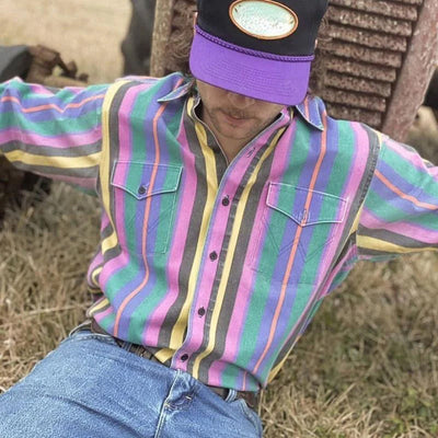 Harlind - Poloshirt Herren – Hochwertige Baumwolle, Retro Streifen, Bequem und Stilvoll