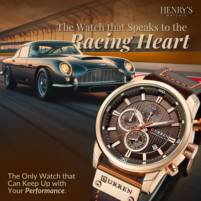 van Baerle® - Elegante Quarzuhr mit Lederarmband