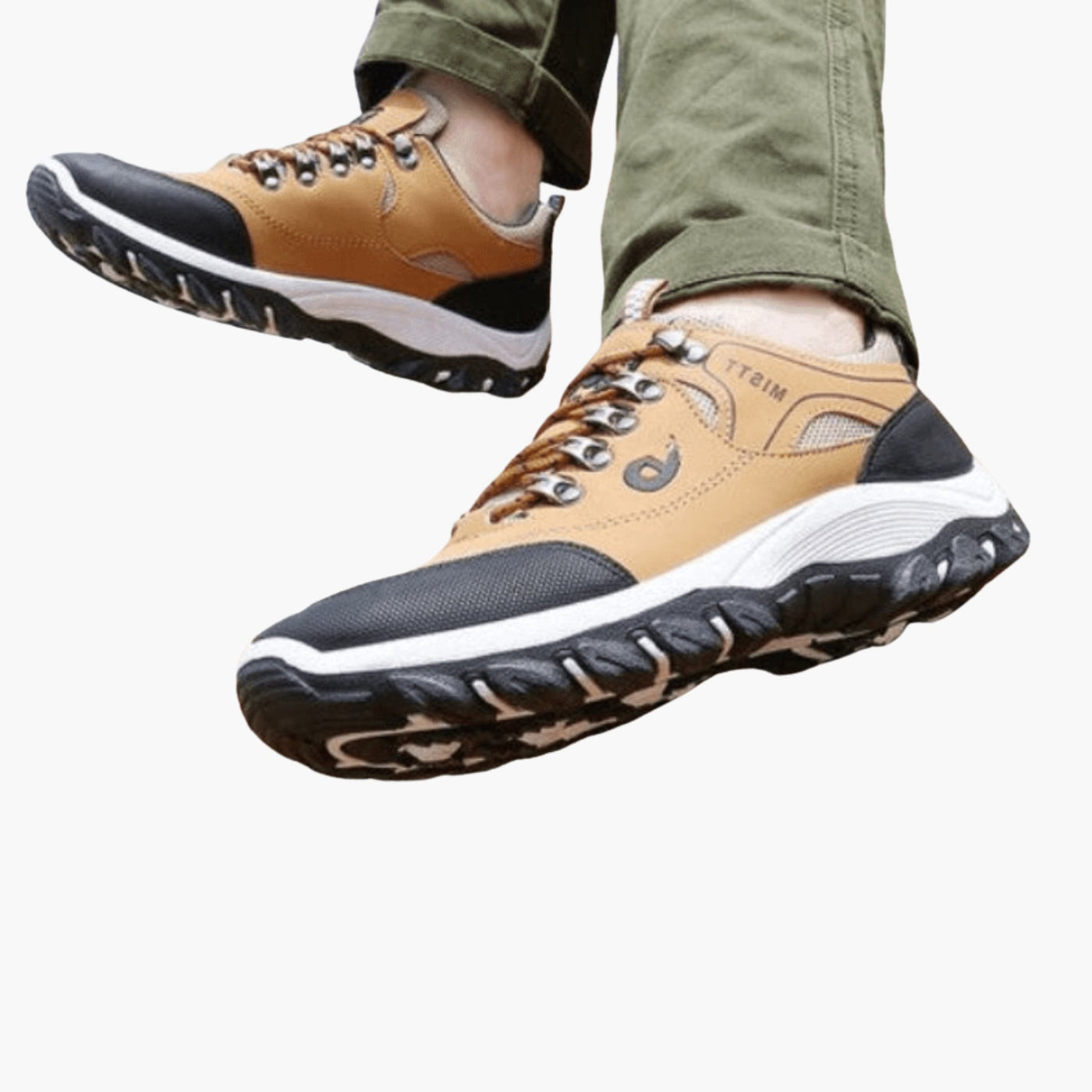 Herren Trekking-Schuhe mit Schnürung und profilierter Gummisohle