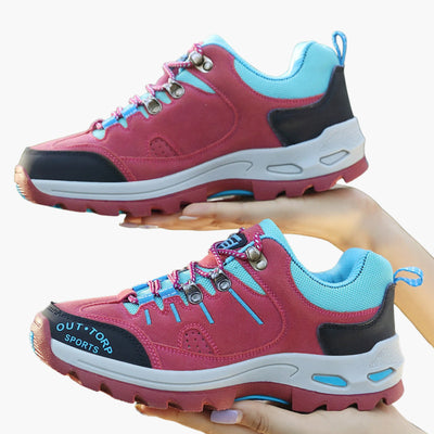 Herren Trekking- und Wanderschuhe mit Schnürung und profilierter Gummisohle