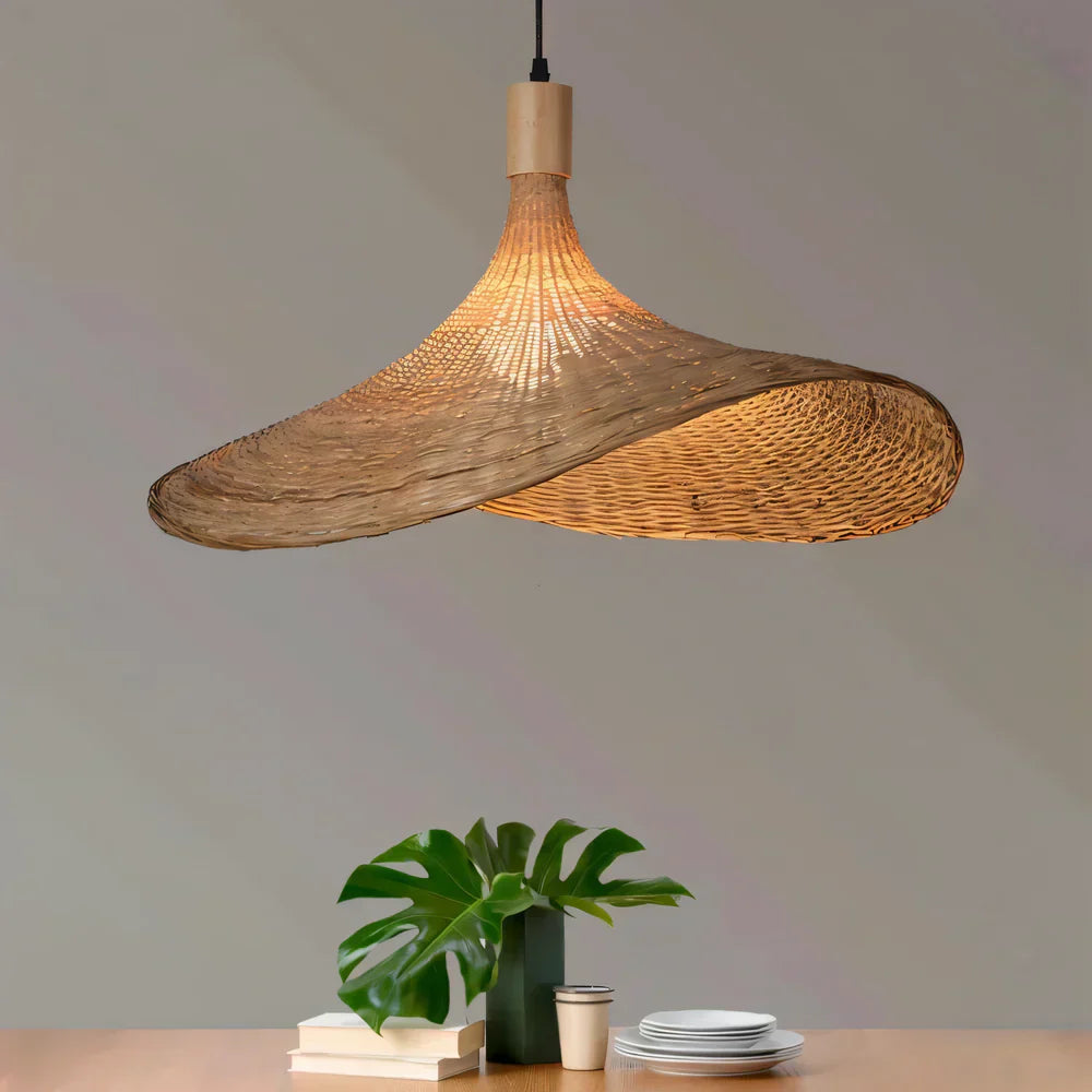 BambWicker Geflochtene Pendelleuchte – Mühelose Wärme und Stil