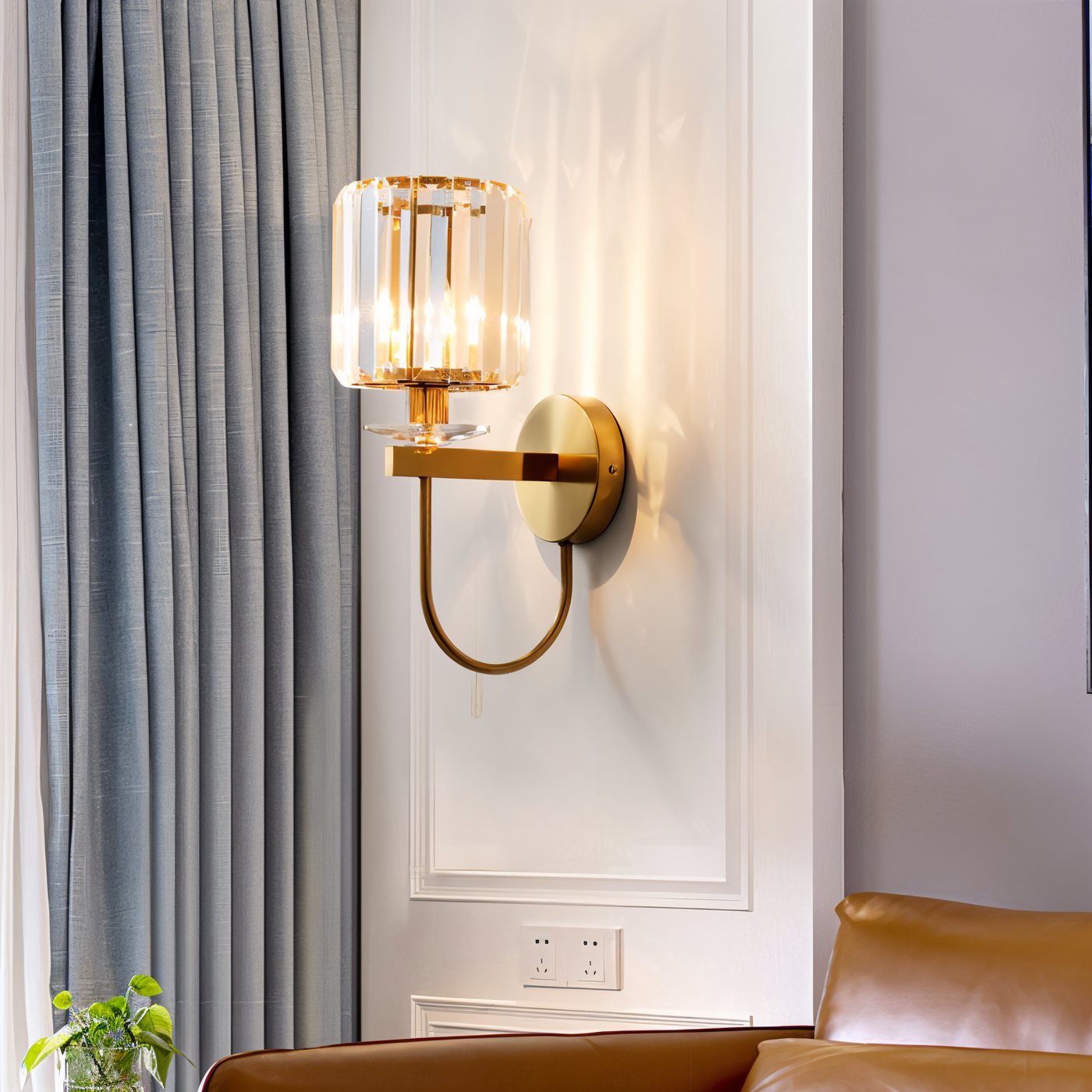 Kristall Wandleuchte – Elegante Wandlampe im Vintage Gold Design