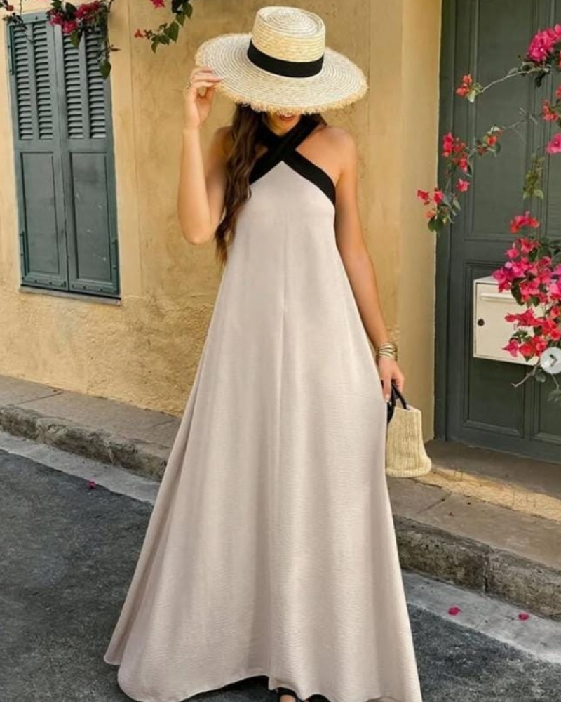 SIENNA | Elegantes Kleid mit offener Rückseite und modischem Querhals