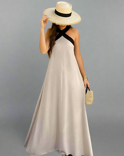 Brunhilde | Elegantes Kleid mit Rückenfreiem Schnitt und Modernem Neckholder