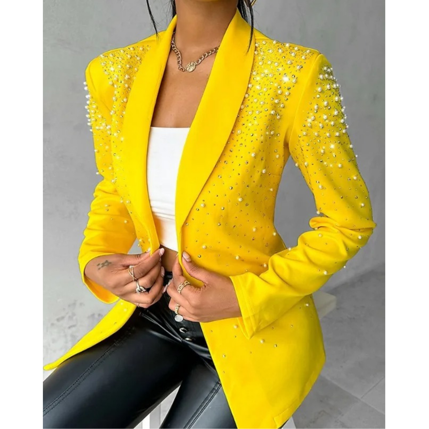 Blazer mit Perlenverzierung für Damen