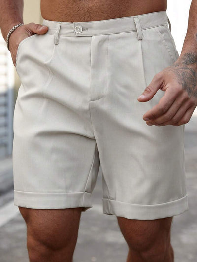 Isidor – Einfarbige Herren Shorts Mit Knopf Und Tasche