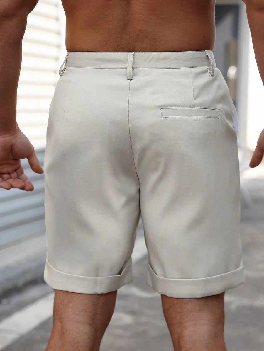 Isidor – Einfarbige Herren Shorts Mit Knopf Und Tasche